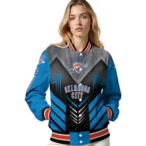 oklahoma city thunder arrow layer blue black varsity jacket latest model.webp
