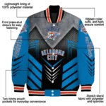 oklahoma city thunder arrow layer blue black varsity jacket best selling.webp