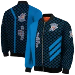 oklahoma city thunder triple side stripes blue black bomber jacket best selling