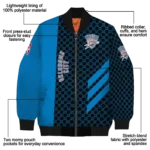 oklahoma city thunder triple side stripes blue black bomber jacket best selling