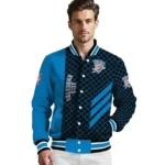 oklahoma city thunder triple side stripes blue black varsity jacket best selling.webp