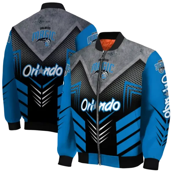orlando magic arrow layer blue black bomber jacket fashion forward