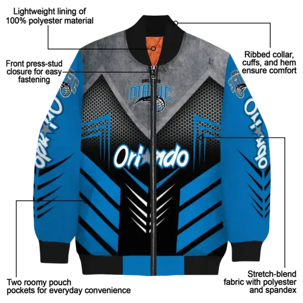 orlando magic arrow layer blue black bomber jacket new arrival