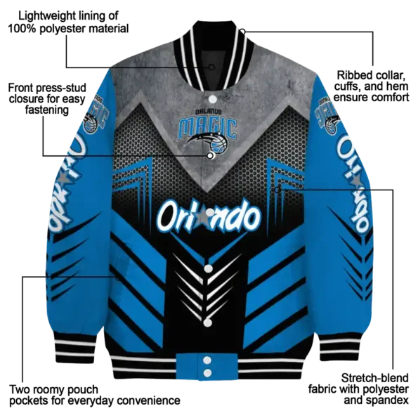 orlando magic arrow layer blue black varsity jacket new arrival.webp