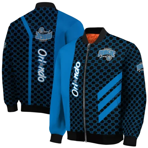orlando magic triple side stripes blue black bomber jacket fashion forward