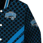 orlando magic triple side stripes blue black varsity jacket best selling.webp