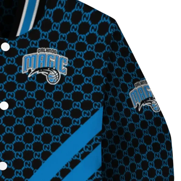 orlando magic triple side stripes blue black varsity jacket premium grade.webp