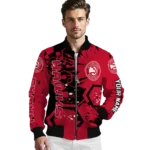 personalized atlanta hawks hexagon cluster red black bomber jacket best selling
