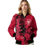 personalized atlanta hawks hexagon cluster red black bomber jacket best selling