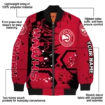 personalized atlanta hawks hexagon cluster red black bomber jacket best selling