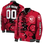 personalized atlanta hawks hexagon cluster red black varsity jacket best selling.webp