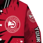 personalized atlanta hawks hexagon cluster red black varsity jacket best selling.webp