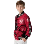 personalized atlanta hawks hexagon cluster red black varsity jacket best selling.webp