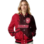 personalized atlanta hawks hexagon mesh red black varsity jacket best selling.webp