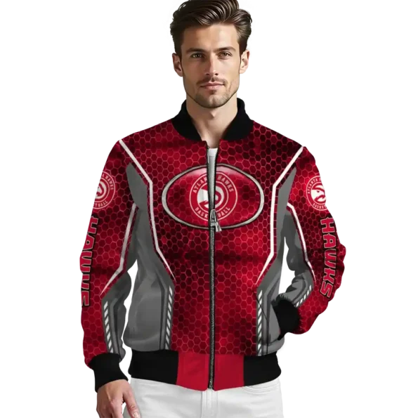 personalized atlanta hawks power plate red bomber jacket high quality