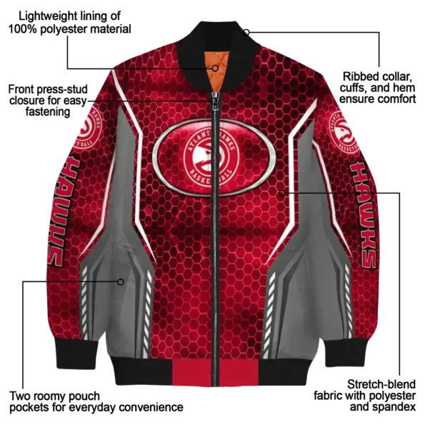 personalized atlanta hawks power plate red bomber jacket new arrival
