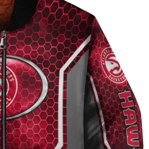 personalized atlanta hawks power plate red bomber jacket premium grade