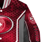 personalized atlanta hawks power plate red varsity jacket best selling.webp