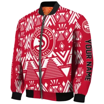personalized atlanta hawks pyramid shapes red bomber jacket best selling