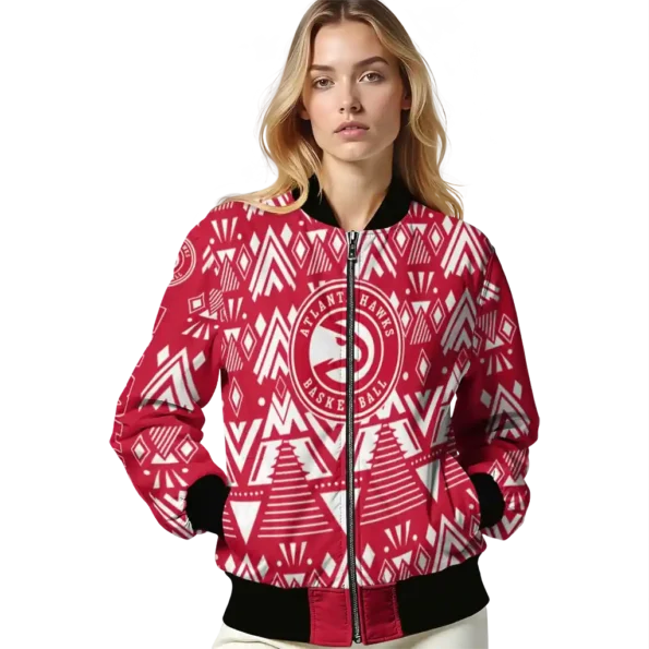 personalized atlanta hawks pyramid shapes red bomber jacket latest model