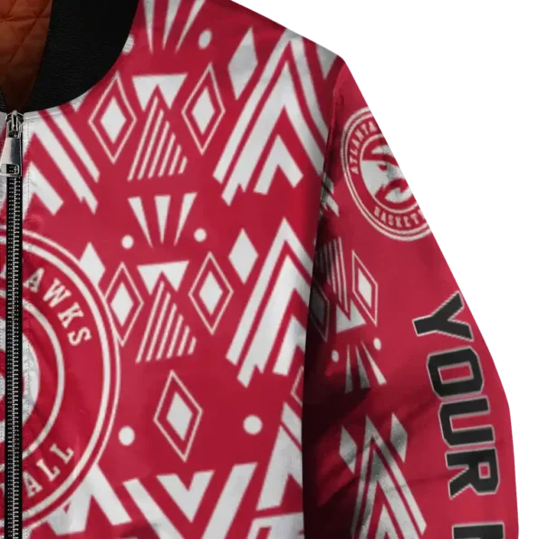personalized atlanta hawks pyramid shapes red bomber jacket premium grade