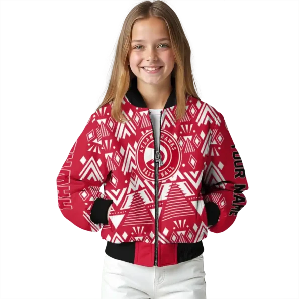 personalized atlanta hawks pyramid shapes red bomber jacket top rated