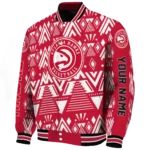 personalized atlanta hawks pyramid shapes red varsity jacket best selling.webp