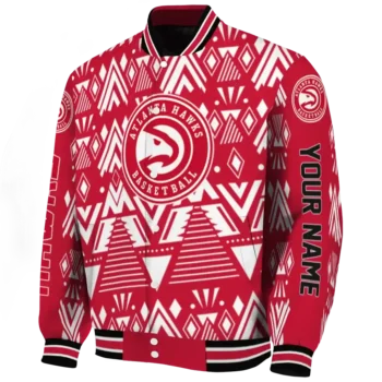 personalized atlanta hawks pyramid shapes red varsity jacket best selling.webp