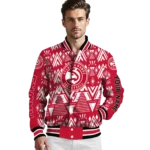 personalized atlanta hawks pyramid shapes red varsity jacket best selling.webp