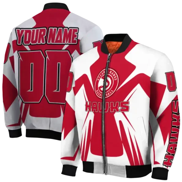 personalized atlanta hawks spider mark red bomber jacket fashion forward.webp