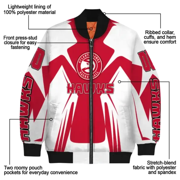 personalized atlanta hawks spider mark red bomber jacket new arrival.webp
