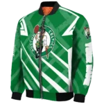 personalized boston celtics chevron angles green bomber jacket best selling