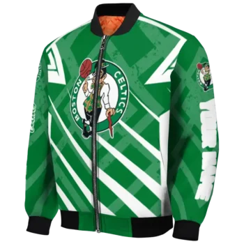 personalized boston celtics chevron angles green bomber jacket best selling