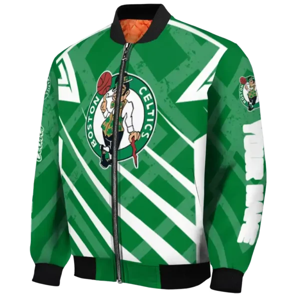 personalized boston celtics chevron angles green bomber jacket best selling