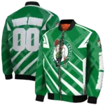 personalized boston celtics chevron angles green bomber jacket best selling