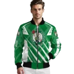personalized boston celtics chevron angles green bomber jacket best selling