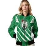 personalized boston celtics chevron angles green bomber jacket best selling