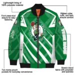 personalized boston celtics chevron angles green bomber jacket best selling