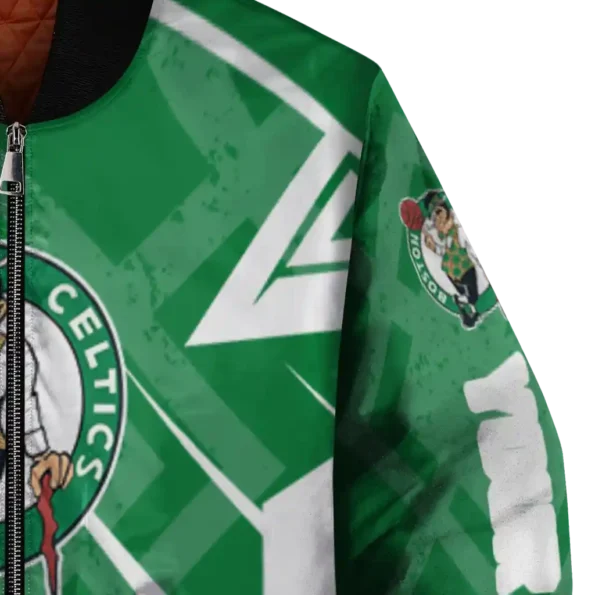 personalized boston celtics chevron angles green bomber jacket premium grade