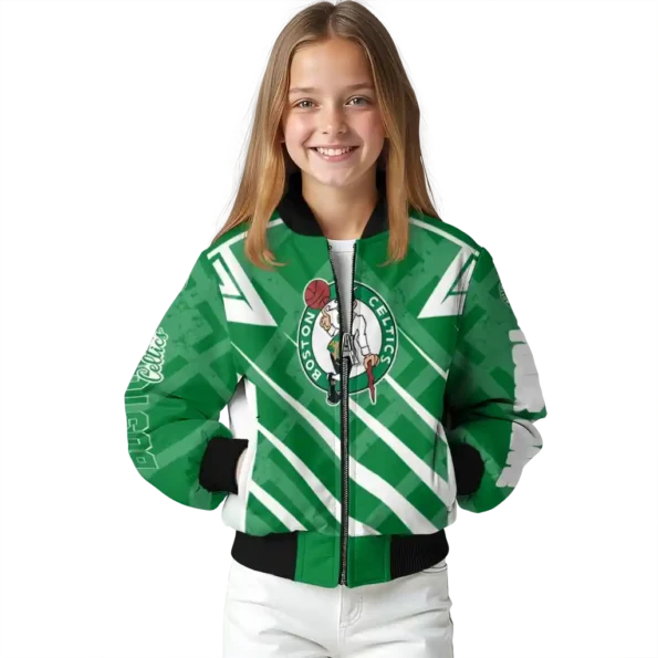 personalized boston celtics chevron angles green bomber jacket top rated
