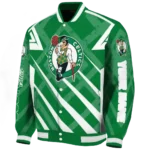 personalized boston celtics chevron angles green varsity jacket best selling.webp