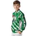 personalized boston celtics chevron angles green varsity jacket best selling.webp
