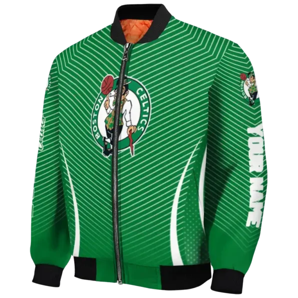 personalized boston celtics chevron arrow green bomber jacket best selling