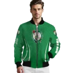 personalized boston celtics chevron arrow green bomber jacket best selling