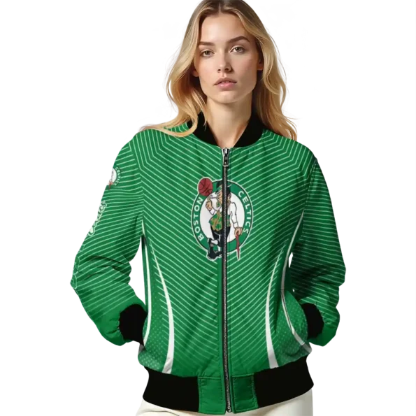personalized boston celtics chevron arrow green bomber jacket latest model