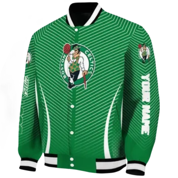 personalized boston celtics chevron arrow green varsity jacket best selling.webp