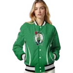 personalized boston celtics chevron arrow green varsity jacket best selling.webp