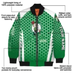 personalized boston celtics hexagon grid green bomber jacket best selling