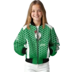 personalized boston celtics hexagon grid green bomber jacket best selling