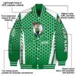 personalized boston celtics hexagon grid green varsity jacket best selling.webp